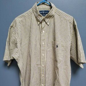 Ralph Lauren Yellow Checkered Short Sleeve Shirt